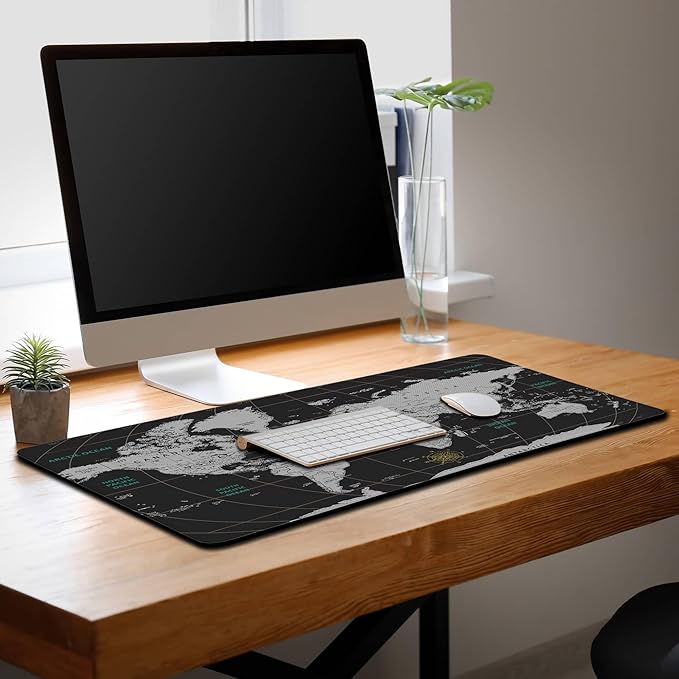 XXL Mouse Pad - Black and White, Non-Slip Rubber Base, 35.4 X 15.7 inch Gaming Mouse Mat for Work, Game, Office, Travel