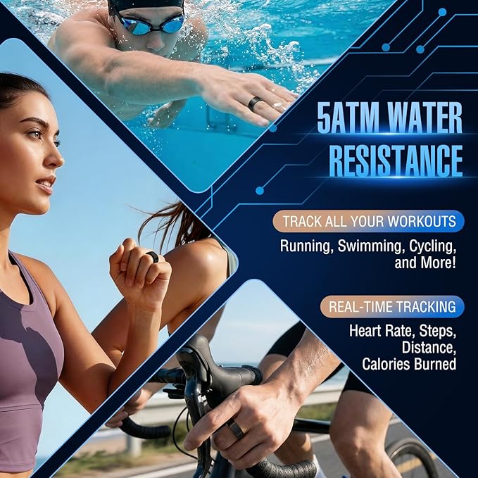 Halo Ring Smart– Compatible with iOS and Android Systems, No Subscription Required, Long Battery Life, Equipped with Sensor Technology, Supports Fitness, Blood Oxygen, and Sleep Monitoring