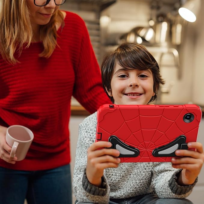 AKABEILA Compatible with Samsung Galaxy Tab A9 8.7 inch(SM-X115N)(2023) Tablet Case，Lightweight Shockproof Rugged Protective Cover with Kickstand for Kids Children Boys Babies Red Black