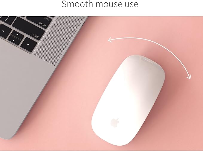 RENMTURE Dual-Sided Mouse Pad, Natural Cork & PU Leather Large Desk Pad for Office and Home Work, Desk Protector Non-Slip, Waterproof, Easy Clean (Pink, 47"x17")