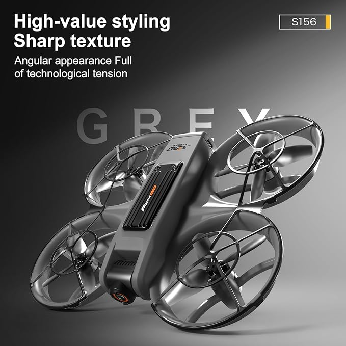 RC Drone with HD Dual Camera & Night LED, Brushless Motor Optical Flow Positioning Headless Mode S156 Mini Quadcopter, Beginner-Friendly FPV Photography Drones with 2 Batteries for Adults (Black)