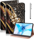 Case for iPad (A16) 11th Generation 11 Inch (2025), iPad 10th Generation 10.9 Inch (2022), Multi-Angle Viewing PU Leather Case with Elastic Band, Pencil Holder & Card Slots-Metallic Flower