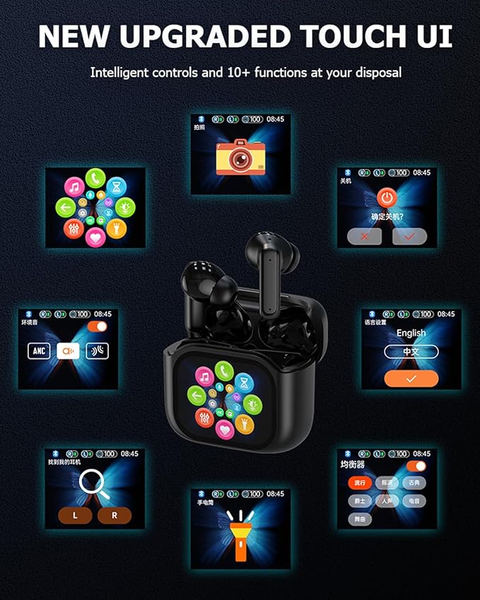 Xmenha AI Headphones Language Translator Translation Translating Earbuds Real Time for iPhone Android Earpiece Ear Buds Spanish Translator Device AI Earbuds Translate Earphones audífonos traductores