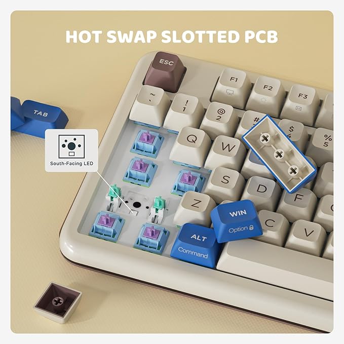 KZZI Z98 Wireless Mechanical Keyboard, Smart Display & Knob, BT5.0/2.4GHz/USB-C, Hot Swappable Custom Keyboard, Pre-lubed Linear Switches, Gasket Mount, RGB Creamy Gaming Keyboard