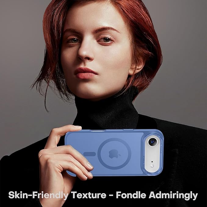 Newfuture Magnetic for iPhone Air Case [Compatible with Magsafe] [Military Grade Drop Protection] Translucent Matte Anti-Scratch Shockproof Protective Phone Cover 6.5 Inch, Light Blue