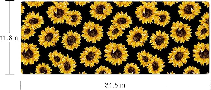 Large Mouse Pad Gaming Mousepad XL Sunflowers Desk Mat Mouse Pad Long 31.5x11.8 in Extended Big Cute Mouse Pad Waterproof Desk Pad with Non-Slip Base and Stitched Edges for Computer Keyboard