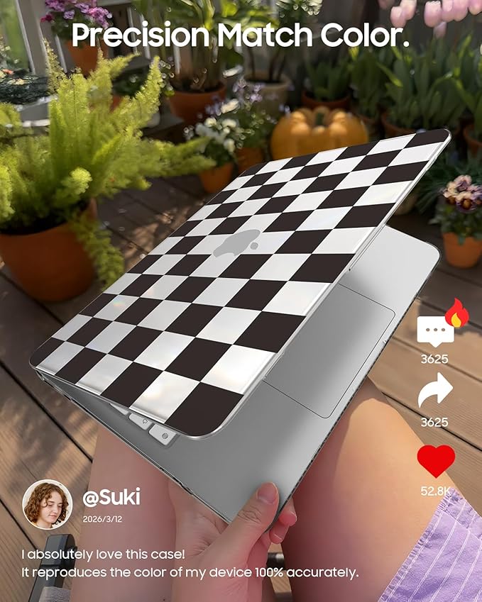 Fintie Case for MacBook Neo 13 Inch A3404 (2026 Release) - Protective Ultra-Thin High Transparency Snap On Hard Shell Cover for MacBook Neo 13" with A18 Pro Chip (Checkered)