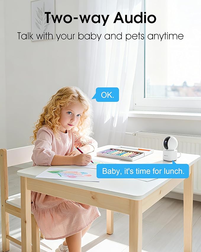 ARCCTV Indoor Security Camera, Camera for Home Security, 5G&2.4GHz Pet Camera with WiFi 6, Motion Tracking, 2-Way Audio, Night Vision, Cloud & SD Card Storage, Compatible with Alexa