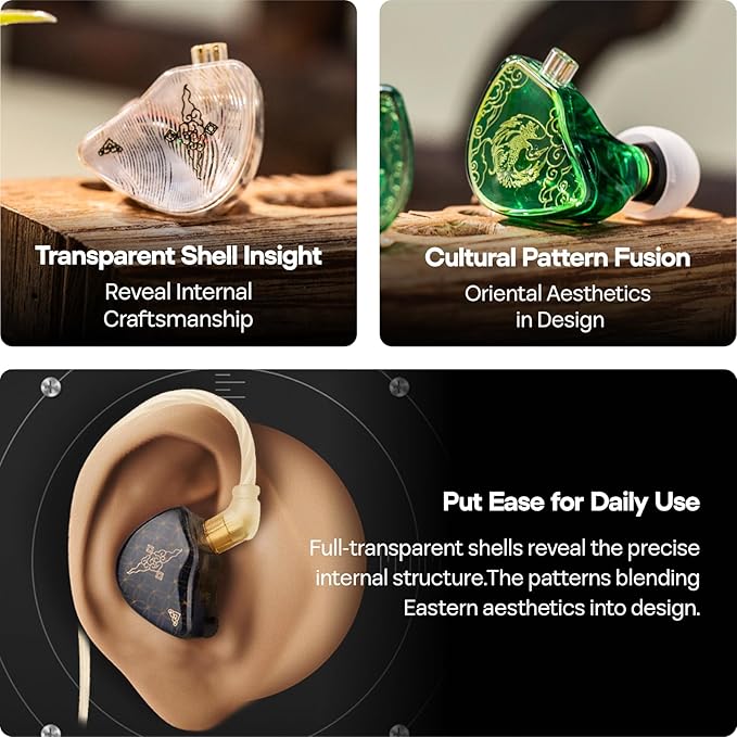 Linsoul TANGZU Wan’er S.G HiFi 10mm Dynamic Driver PET Diaphragm in-Ear Earphone with Ergonomic Shape, Detachable Recessed 2Pin OFC Braided Cable for Audiophile Musician DJ Stage(Black, with Mic)
