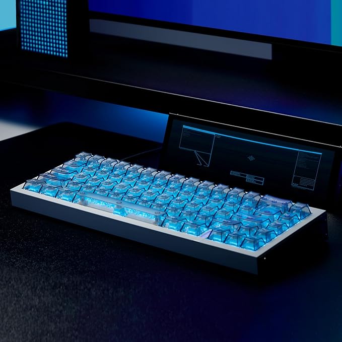 MelGeek REAL67 Wired Gaming Keyboard with RGB, Magnetic Keyboard with Hall Effect, Rapid Trigger, Hot-Swappable, Snap Tap & Adjustable Actuation, Online HIVE Custom(Calcium- Gray)