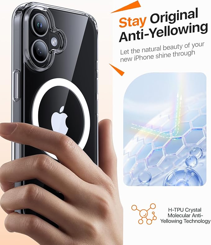 Magnetic for iPhone 17 Case,[Anti-Slip][Compatible with MagSafe][Military Grade Drop Protection] Shockproof Protective Translucent Matte Phone Case for iPhone 17 Case,Clear