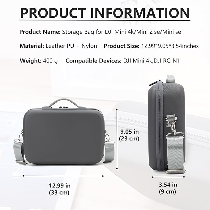 Storage Bag for DJI Mini 4k-Portable Hard Shell Travel Carrying case for DJI Mini 4k Fly More Combo and Accessories