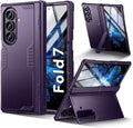 Kaiiecal for Samsung Galaxy Z-Fold-7 Case: Dual-Stand & Military Shockproof Rugged Hinge & HD Screen Protector [Anti-Scratch] Durable Shockproof Women Men Business Cover for Z Fold7 5G 2025 (Purple)