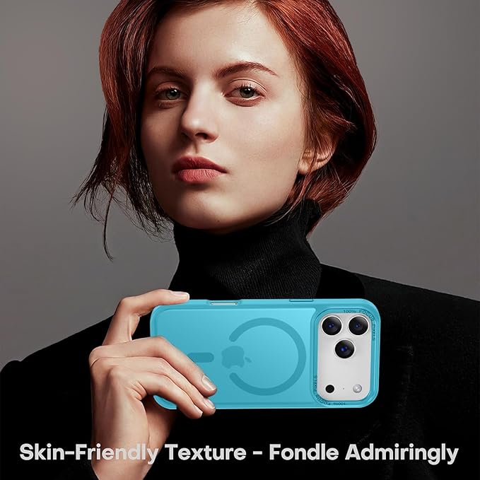 Newfuture Magnetic for iPhone 17 Pro Case [Compatible with Magsafe] [Military Grade Drop Protection] Translucent Matte Anti-Scratch Shockproof Protective Phone Cover 6.3 Inch, Lake Blue