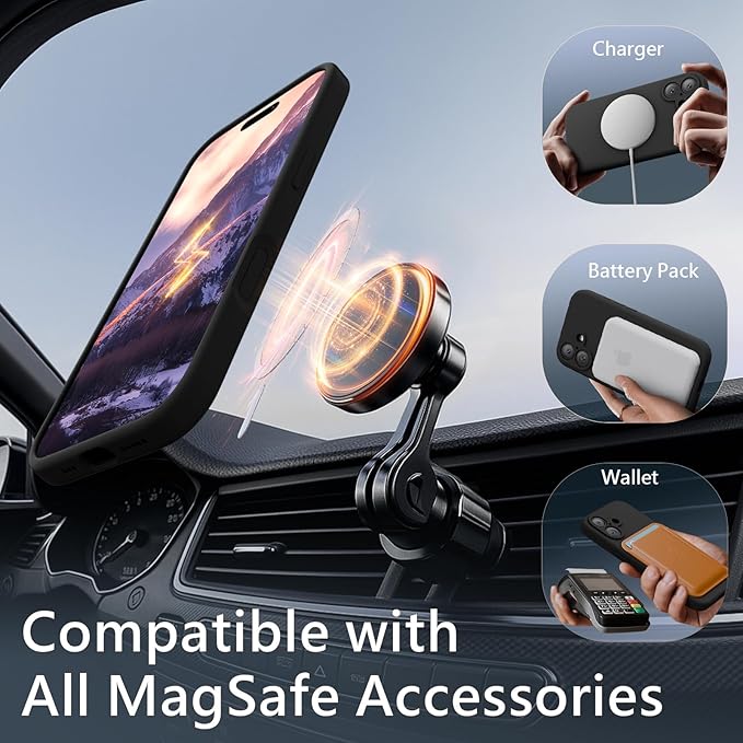 FireNova Magnetic for iPhone 17 Case, Compatible with MagSafe, [Integrated Silicone Camera Control Button] [Camera Protection] Anti-Scratch Microfiber Lining Phone Case, 6.3", Black