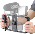 Zeadio Smartphone Stabilizer Grip, Cellphone Video Rig Tripod Mount Holder, with Wireless Remote Shutter for All iPhone and Android Smartphones