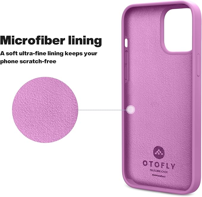 OTOFLY Compatible with iPhone 13 Pro Case,Liquid Silicone Slim Protective Shockproof Phone Case Cover with Anti-Scratch Microfiber Lining, 6.1 inch (Lilac Purple)