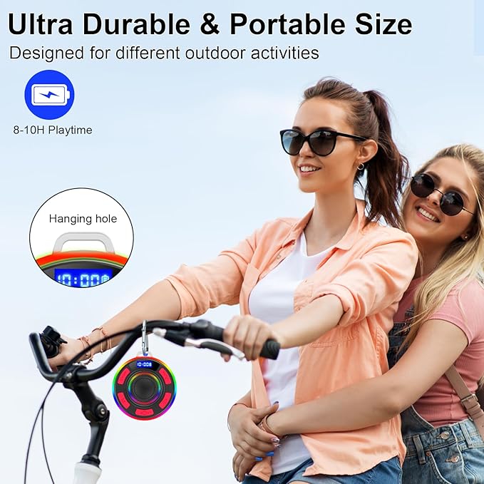 Bluetooth Speaker Wireless Portable Waterproof Speaker, TWS Pairing, RGB Lights, Deep Bass for Home Garden Party Camping