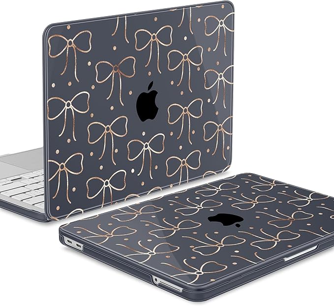 Tuiklol for 2026 MacBook Neo 13 Inch A18 Pro Chip Case, (Model A3404) Anti-Scratch Anti-Drop Slim Hard PC Shell Case with Shockproof Protective MacBook Neo Laptop Cover, Gold Bow