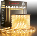 Shine Decor LED Strip Light Easy Connectable, 2800K Warm White Cold Resist Weatherproof Plug-in for Indoor Outdoor, 101 LM/FT Dimmable Bright Eco Rope Lighting 131FT, 120V Whole Set ETL Listed