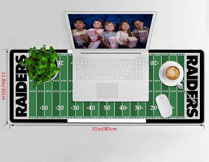 Large Gaming Mouse Pad, Mousepad with Non-Slip Rubber Base for Laptop Computer Desktop Keyboard,Football Fans Boy Husband Gift Black Design Mat