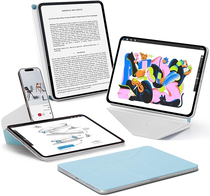MOFT Dynamic Folio Case for iPad Pro 12.9" (6th 2022 | 5th 2021 | 4th 2020), Slim Magnetic Stand Case with 20+ Viewing Angles, Auto Wake/Sleep, Ultra Thin, Soothing Mist x Misty Cove