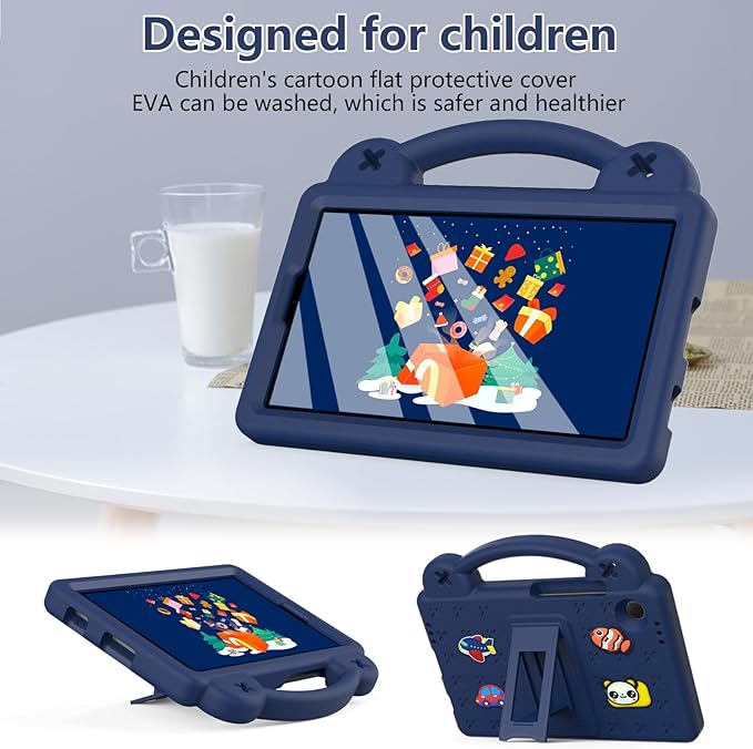 AKABEILA Compatible with Samsung Galaxy Tab A9 8.7 X115N(2023) Tablet Case, Lightweight Shockproof Protective Case with Shoulder Strap & Stand Handle for Girl Kid Gift Navy Blue