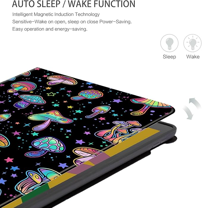 Case for iPad 9th Generation Case, for iPad 8th Generation Case, for iPad 7th Generation Case, Case for iPad 10.2 Case Shockproof Multi-Angle View Adjustable Stand Auto Wake/Sleep, Colored Mushroom