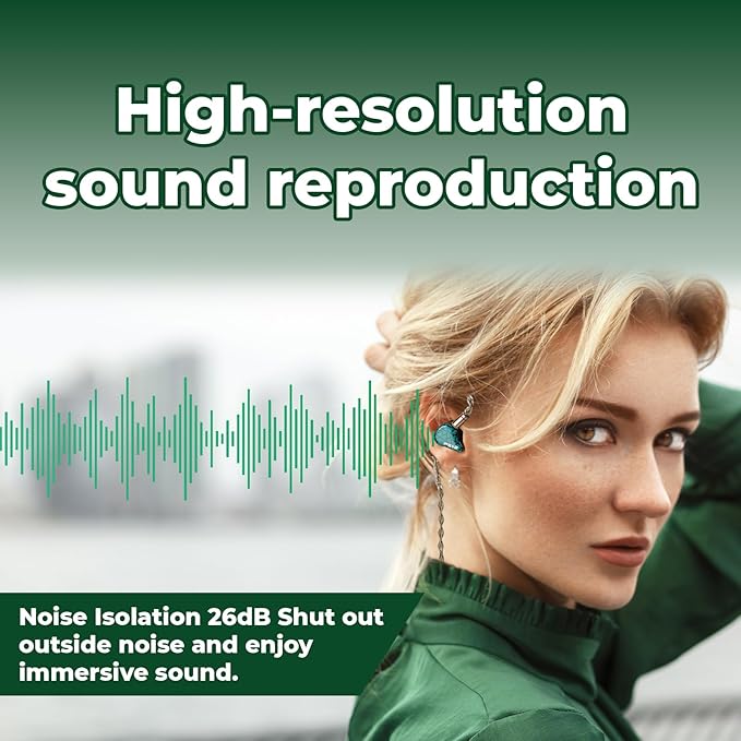 HiFiGo AFUL Performer 5+2/7 IEMs, 1 Micro Planar+2DD+4BA in-Ear Monitor with 3D Printed Acoustic Tube Structure, HiFi Wired Gaming Earbuds with 3.5mm Jack Detachable Cable for HiFi Music (3.5mm)