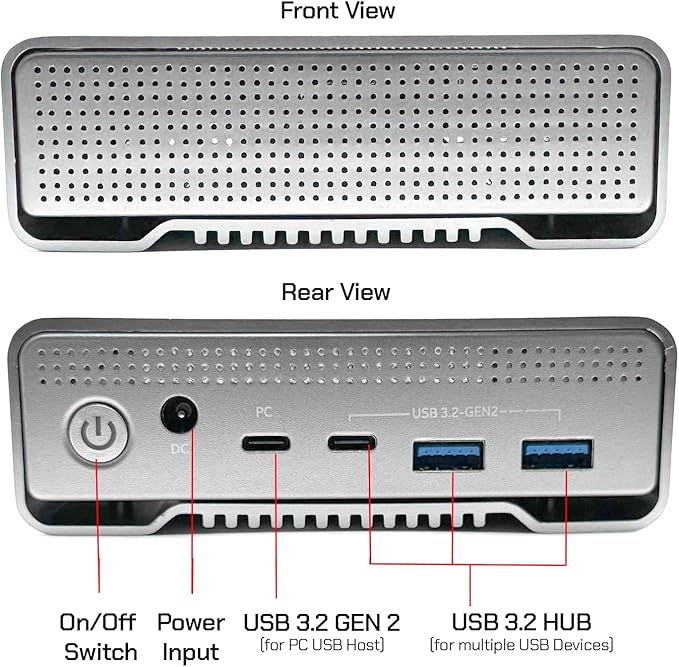 Avolusion PRO-G1 12TB USB 3.2 Gen 2 (10Gbps) USB-C External Hard Drive with USB 3.0 HUB for Windows or MacOS Desktop PC/Laptop