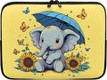 Sunflower Elephant Computer Sleeve for Women Laptop Sleeve 15inch Neoprene Laptop Covers with Padded Compartment Lap Top Case Teen Girls Cute Computer Carrying Bag