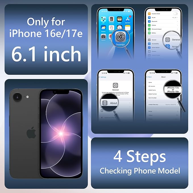FireNova Magnetic for iPhone 17e Case/iPhone 16e Case, Compatible with MagSafe, [Silicone Camera Protection] Microfiber Lining Phone Case, 6.1", Klein Blue