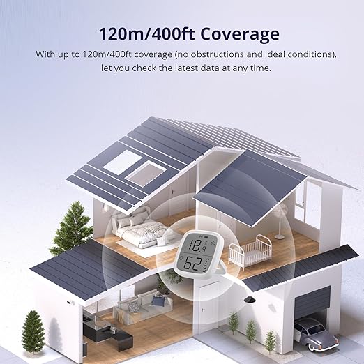 SONOFF Zigbee Indoor Temperature Humidity Sensor, SNZB-02D LCD Zigbee Thermometer Hygrometer, Works with Alexa, Google Home for Remote Monitoring and Home Automation, ZigBee 3.0 Hub Required, 4-Pack