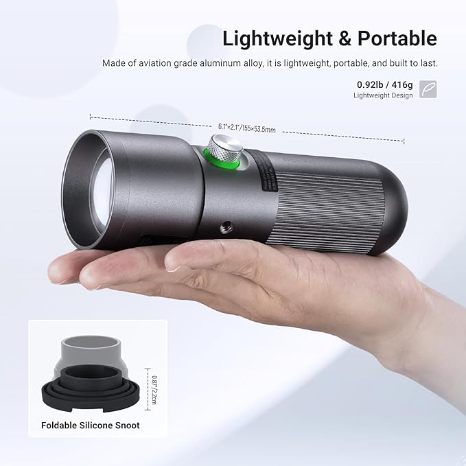 NEEWER BASICS RGB Photography Flashlight with Desk Tripod Stand/4 Colors/20 Gobo Filters/7500mAh, 10W 6300K CRI95+ Portable LED Spotlight Ambient Sunset Light for Video Recording Studio Lighting, FL10