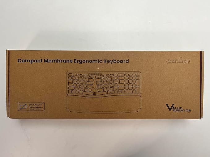 Perixx PERIBOARD-536B US, Wired Ergonomic Compact USB Keyboard - 16.34 x 5.71 x 1.61 inches Dimension - Build-in Number Pad - Detachable Wrist Rest - Silent Typing - Black