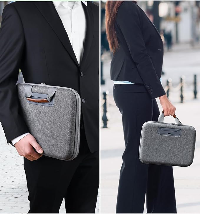 Hard Laptop Case 13 Inch for HP Dell Lenovo ASUS Acer - 2 in 1 Laptop Sleeve & Lap Desk with Stopper and Book Clip, Shockproof Waterproof 14.2 MackBook Pro Case - Gray