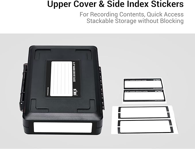 Hard Drive Case 3.5 inch External Hard Drive Portable Carrying Case, Water-Resistant and Shockproof HDD SSD Storage Case Bag with Stackable Design