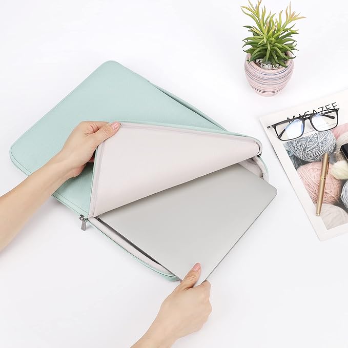 DOMISO Laptop Case Laptop Sleeve Cover Compatible with 15 inch MacBook Air M4/A3241 2025, M3/A3114,M2/A2941,15 inch MacBook Pro A1990 A1707,Compatible with Dell XPS 15 Plus with Small Case,Mint Green