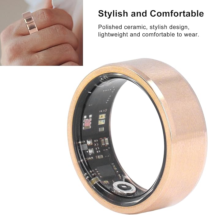 Smart Ring Health Tracker, Fitness Tracker Ring Monitoring Sleep Quality and Heart Rate, Waterproof Wearable Healthy Data Recorder with APP