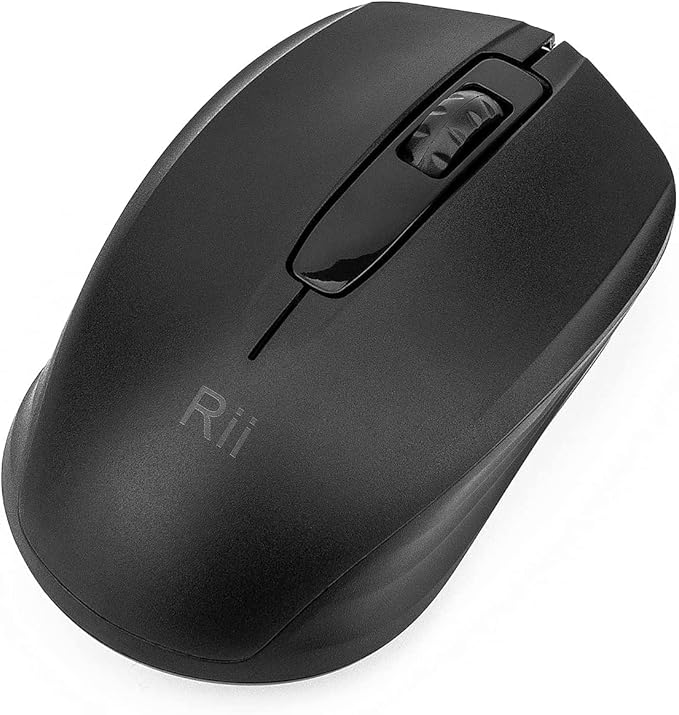 Rii Wireless Mouse,2.4G Portable Computer Mice for PC, Laptop, Windows,Office Included Wireless USB dongle (2-Pack(Black))