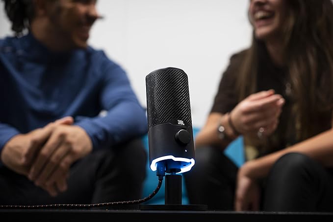 JBL Quantum Stream: Dual Pattern Premium USB Microphone for Streaming, Recording and Gaming, Voice Monitoring with Easy Volume Control, Universal mounting (Black)