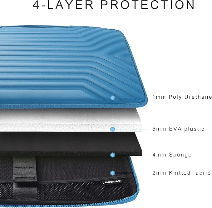 DOMISO 15.6 Inch Shockproof Waterproof Laptop Sleeve with Handle Lightweight Soft EVA Tablet Case for 15.6" Laptops/Lenovo IdeaPad/Acer Aspire E15 / HP Envy 15 / Dell, Blue