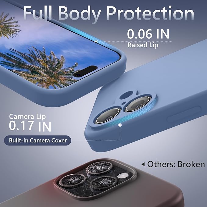 FireNova Magnetic for iPhone 17 Case, Compatible with MagSafe, [Integrated Silicone Camera Control Button] [Camera Protection] Anti-Scratch Microfiber Lining Phone Case, 6.3", Light Blue