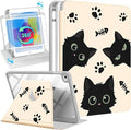 Uppuppy for iPad mini 4 Case for iPad mini 5th Generation Case - 360 Rotating Stand Folio Smart Cover with Pencil Holder for Women Girls, Black Cats for Apple Tablet Mini 7.9 inch 2019/2015