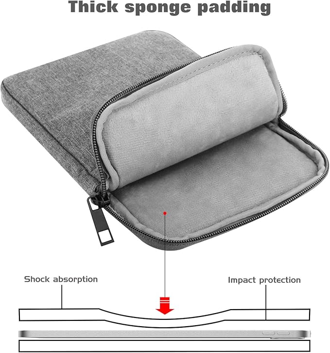 MoKo 13 Inch Tablet Sleeve Fits New 13inch iPad Air M4 2026, iPad Pro M5/M4/Air M3/M2 13", iPadPro 12.9", Galaxy Tab S8+/S9+ 12.4", Polyester Bag Fit with Apple Pencil or Smart Keyboard, Light Gray