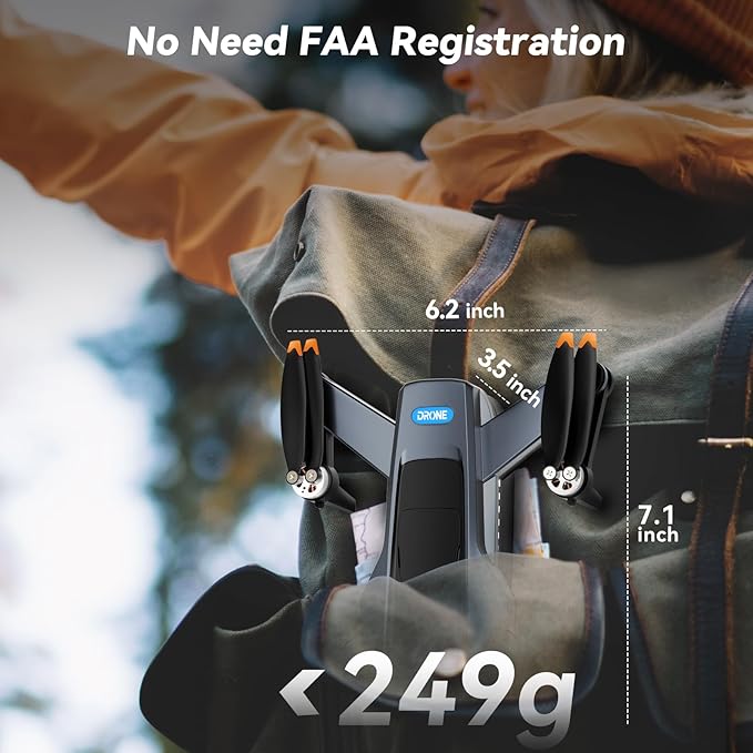 Drones with Camera for Adults 4K, GPS Drone with Obstacle Alert & Auto Return, 54 Mins Flight 3 Batteries, Brushless Motor, Foldable Mini Drone Under 249g, 5G WiFi - HYTOBP P17 (Age 14+, Black)