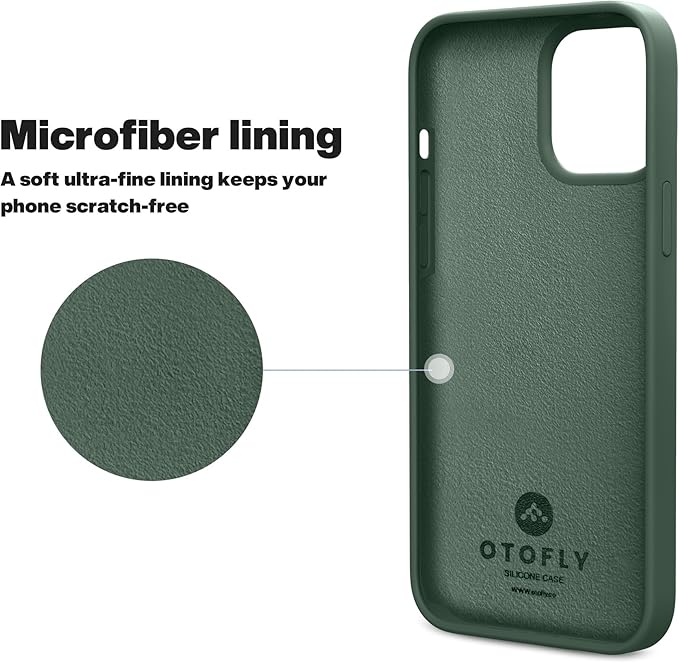 OTOFLY Designed for iPhone 13 Pro Max Case, Silicone Shockproof Slim Thin Phone Case for iPhone 13 Pro Max 6.7 inch (Forest Green)