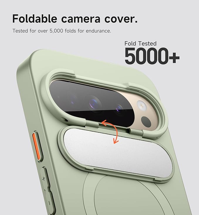 SURITCH for Google Pixel 10 Pro XL Phone Case, Compatible with MagSafe, Protective Cover with Camera Cover & Adjustable Metal Kickstand for Pixel 10 Pro XL 2025 -Sage Green