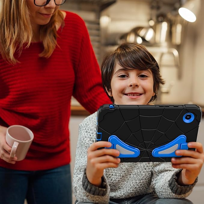 AKABEILA Compatible with Samsung Galaxy Tab A11+ 2025 11 inch Tablet Case，Lightweight Shockproof Rugged Protective Cover with Kickstand for Kids Children Boys Babies Black Blue