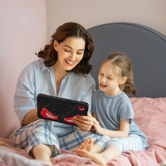 AKABEILA Compatible with Samsung Galaxy Tab A9 8.7 inch(SM-X115N)(2023) Tablet Case，Lightweight Shockproof Rugged Protective Cover with Kickstand for Kids Children Boys Babies Black Red